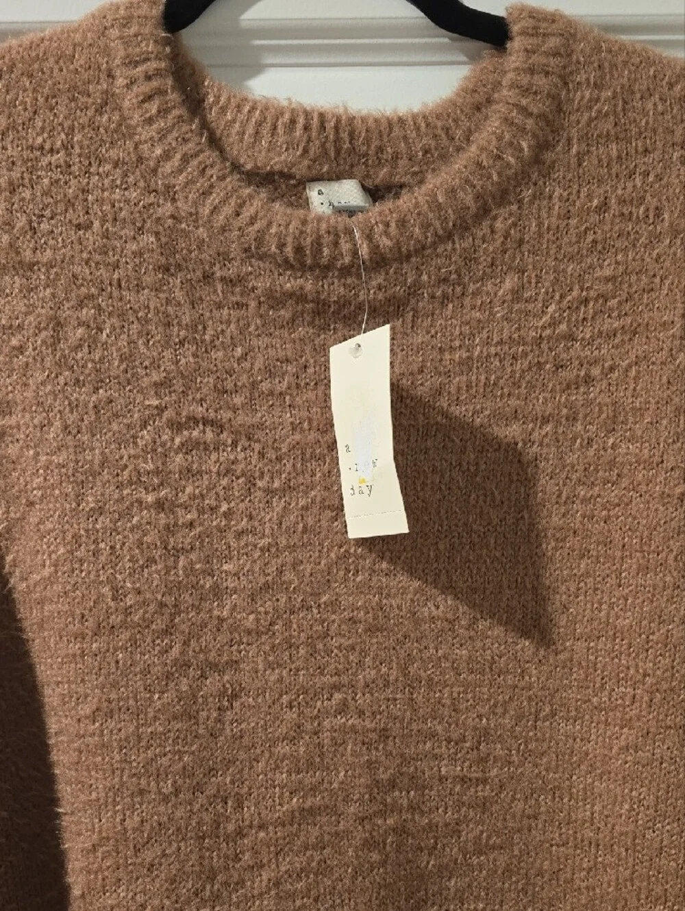 a new day Cozy Chestnut Brown Crewneck Sweater